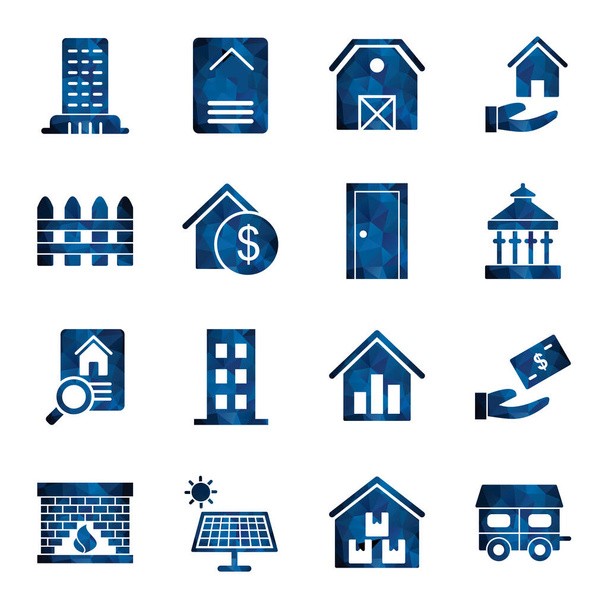 16 Conjunto de iconos de bienes raíces para uso personal y comercial
... - Vector, Imagen