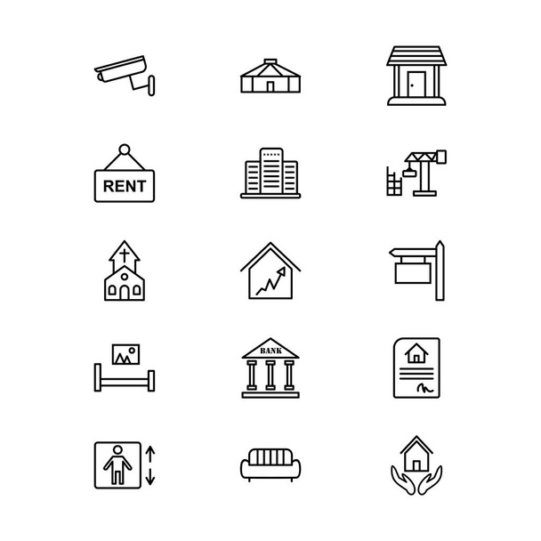 15 Icono conjunto de bienes raíces para uso personal y comercial
... - Vector, Imagen