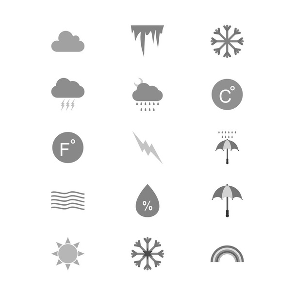 15 Set of Weather kuvakkeet eristetty valkoisella taustalla
... - Vektori, kuva