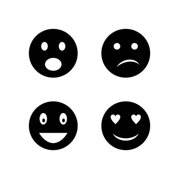 Set von 4 Emoji-Symbolen auf weißem Hintergrund Vektor isolierte Elemente... - Vektor, Bild