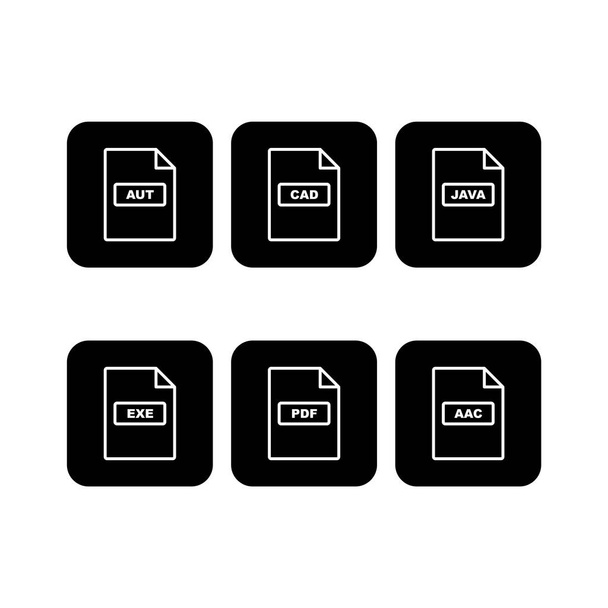 6 Conjunto de formatos de arquivo ícones isolados no fundo branco
... - Vetor, Imagem