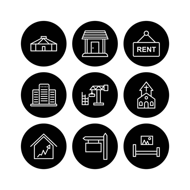 9 real estate Icons For Personal And Commercial Use... - Vector, Image
