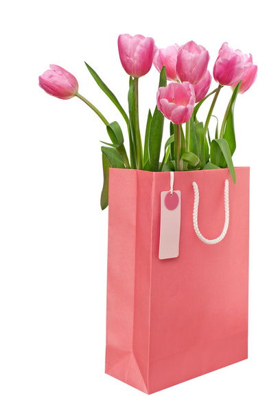 Bag with tulips - Fotoğraf, Görsel