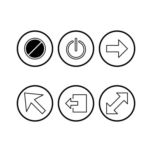 6 basic elements Icons Sheet Isolated On White Background... - Vector, Image