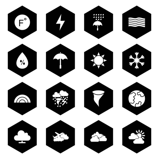 16 Conjunto de iconos meteorológicos aislados sobre fondo blanco
... - Vector, Imagen