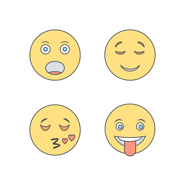  4 Σύνολο εικονιδίων emoji για προσωπική και εμπορική χρήση... - Διάνυσμα, εικόνα