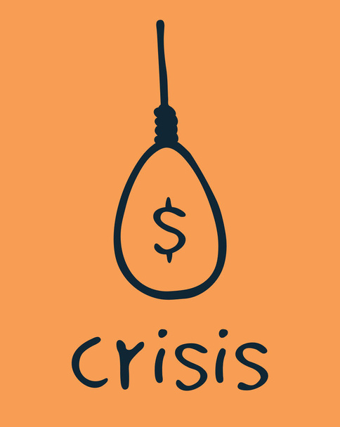 Gibbet money crisis vector icon. Flat cartoon vector gibbet icon symbol for economic concept hand draw - Vector, Image