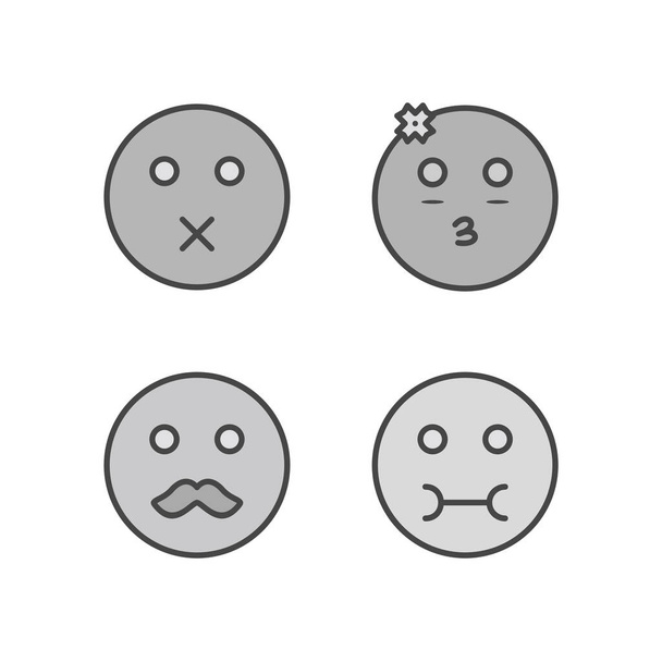 Kişisel ve ticari kullanım için 4 simge emojisi... - Vektör, Görsel