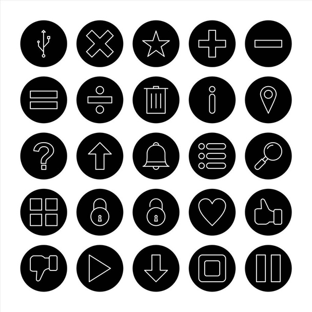 25 Conjunto de elementos básicos ícones isolados sobre fundo branco
... - Vetor, Imagem