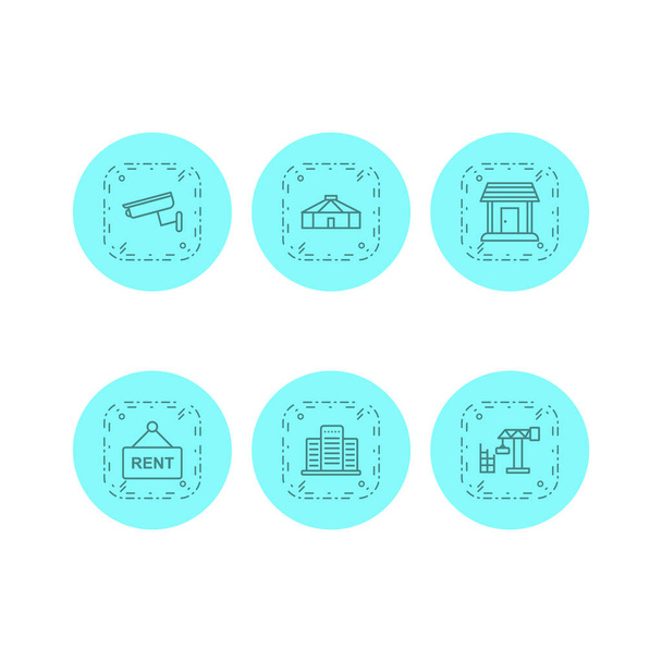 6 Icon Set von Immobilien für den persönlichen und gewerblichen Gebrauch... - Vektor, Bild