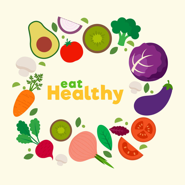 Healthy food poster - Vettoriali, immagini