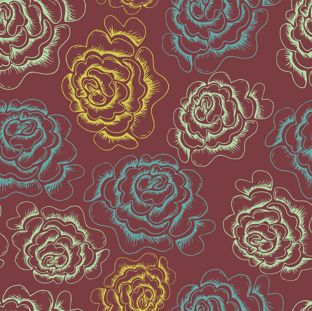Retro floral seamless background - Vektor, kép