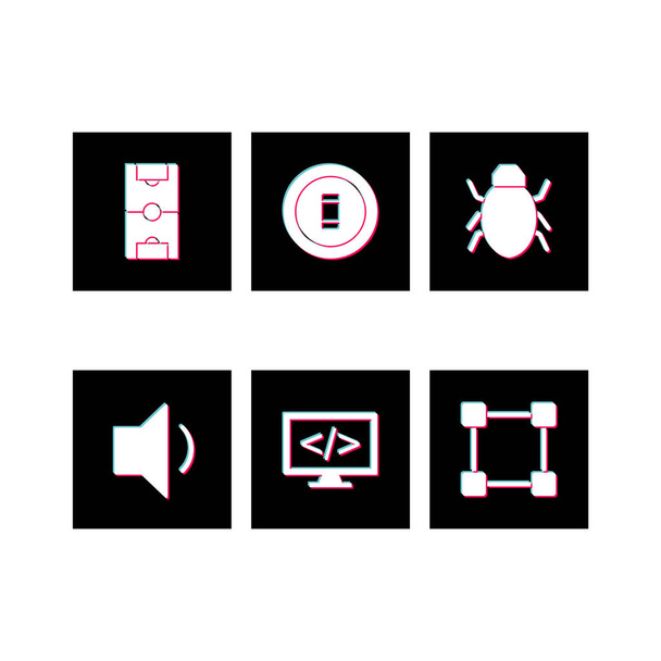 Set of 6 universal Icons on White Background Vector Isolated Elements... - Vector, Image