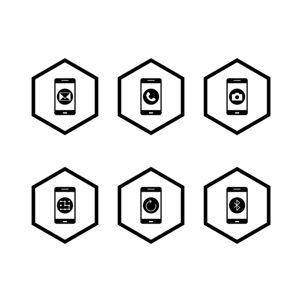 6 Набор мобильных приложений иконки изолированы на белом фоне
... - Вектор,изображение