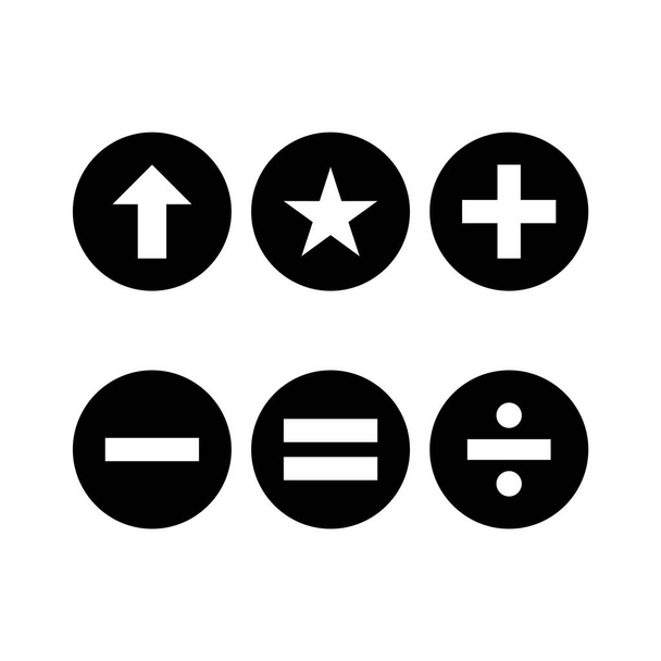 6 Set von Basiselementen Symbole isoliert auf weißem Hintergrund... - Vektor, Bild