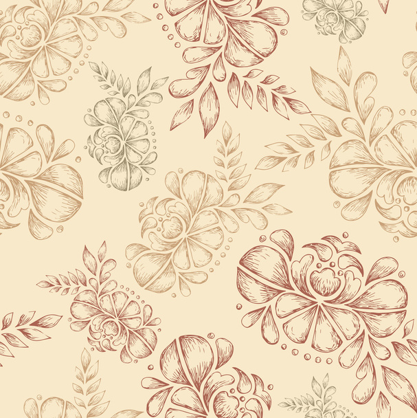 Seamless floral retro pattern for wallpaper - Διάνυσμα, εικόνα