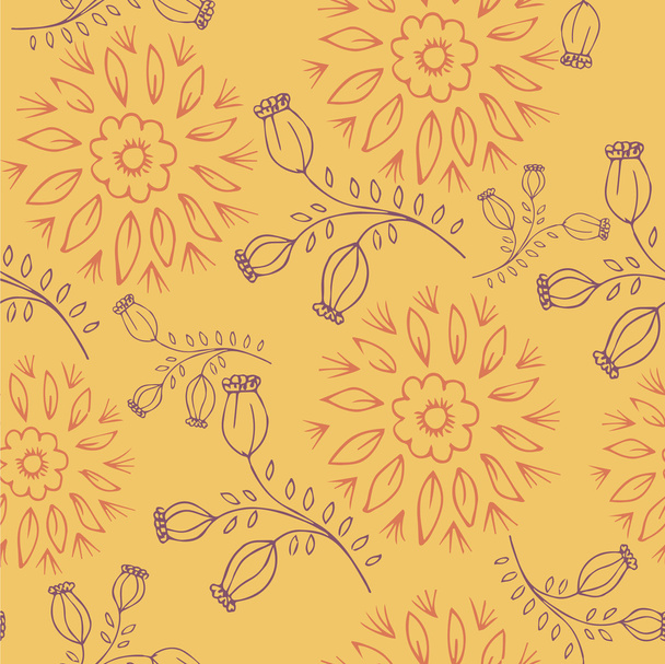 Seamless floral retro pattern for wallpaper - Vetor, Imagem