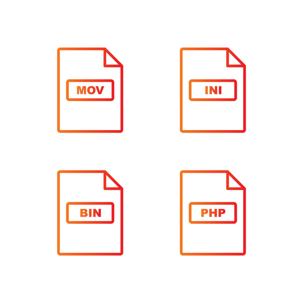 Conjunto de 4 formatos de arquivo Ícones no fundo branco Vetor Isolado Elementos
... - Vetor, Imagem