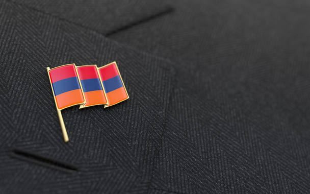 Αρμενία σημαία πέτο καρφίτσα στο γιακά του ένα επαγγελματικό κοστούμι - Φωτογραφία, εικόνα