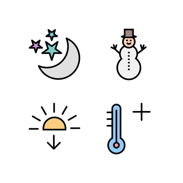 4 ikony pogody do użytku osobistego i komercyjnego... - Wektor, obraz