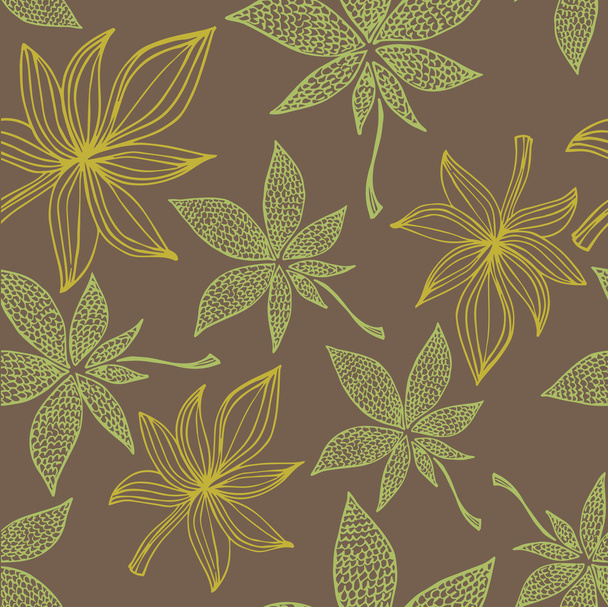 Pattern with colored autumn leaves - Vector, afbeelding