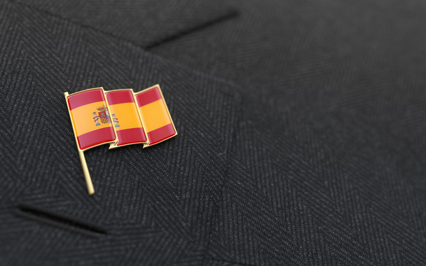 Ισπανία σημαία πέτο καρφίτσα στο γιακά του ένα επαγγελματικό κοστούμι - Φωτογραφία, εικόνα