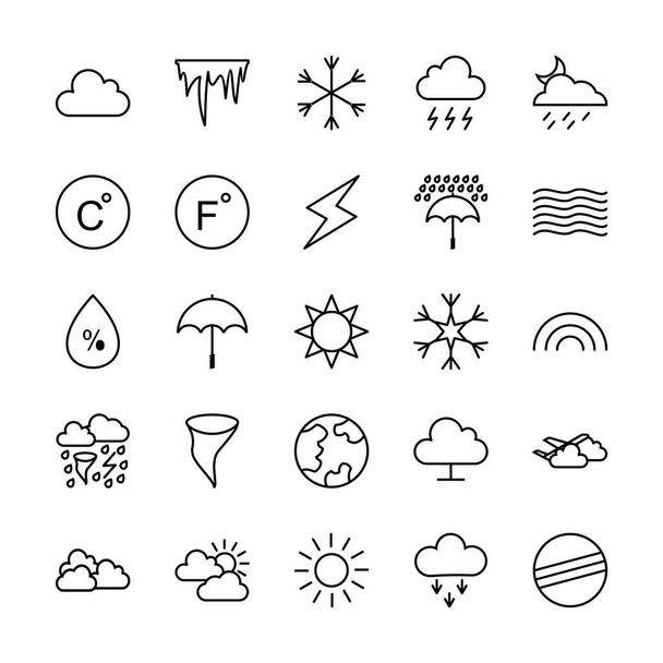 25 Icon Set Of Weather For Personal And Commercial Use... - Vector, afbeelding