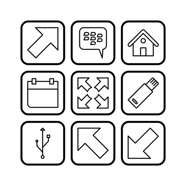 9 conjunto de ícones de elementos básicos para uso pessoal e comercial
... - Vetor, Imagem