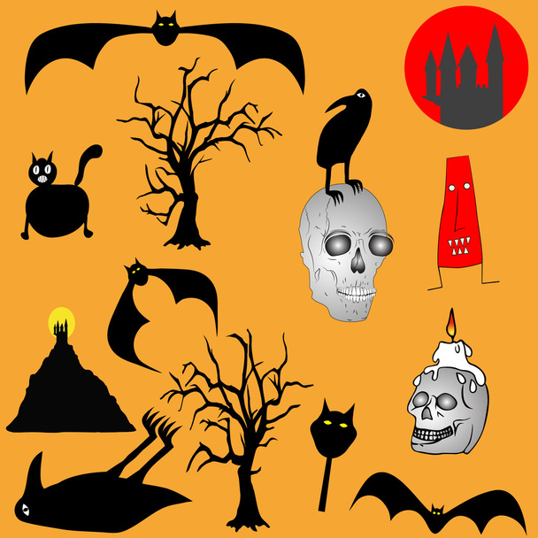 Backgroud di Halloween - vari elementi grafici
 - Vettoriali, immagini