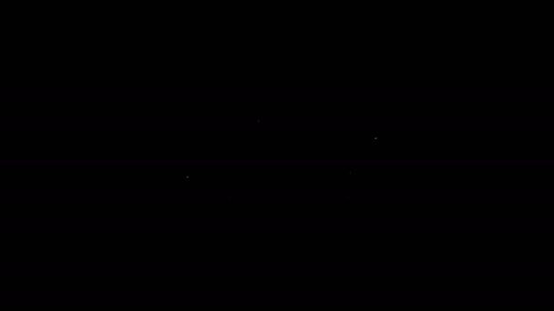Weiße Linie Fußball- oder Fußballschuhe mit Spikes-Symbol isoliert auf schwarzem Hintergrund. American-Football-Stiefel. 4K Video Motion Grafik Animation - Filmmaterial, Video