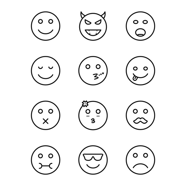 12 kuvake joukko emoji henkilökohtaiseen ja kaupalliseen käyttöön
... - Vektori, kuva