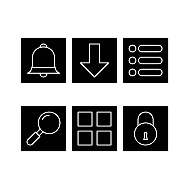 Set van 6 basiselementen Iconen op witte achtergrond Vector Geïsoleerde elementen... - Vector, afbeelding