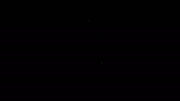 Λευκό πορτοφόλι γραμμή με στοίβες χρήματα χαρτί εικονίδιο μετρητών που απομονώνονται σε μαύρο φόντο. Εικονίδιο τσέπης. Σύμβολο αποταμίευσης μετρητών. 4K Γραφική κίνηση κίνησης βίντεο - Πλάνα, βίντεο