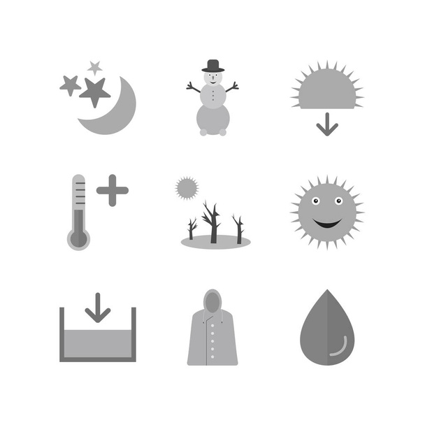9 Wettersymbole für den persönlichen und kommerziellen Gebrauch... - Vektor, Bild