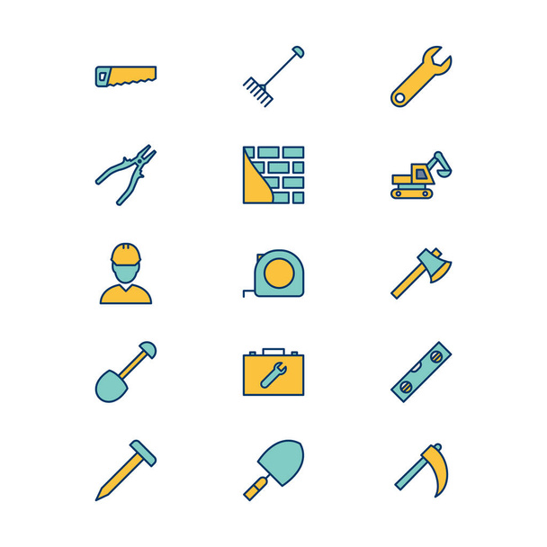 15 stavebních ikon pro osobní a komerční použití... - Vektor, obrázek