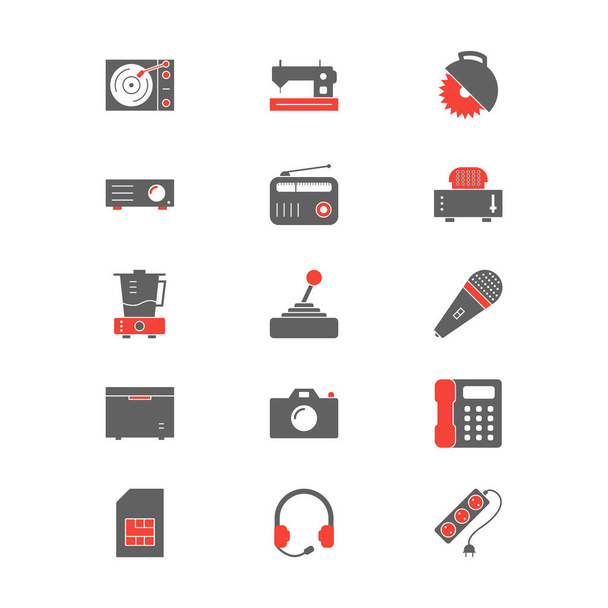 15 Set Of electronic devices icons isolated on white background... - Vector, Image