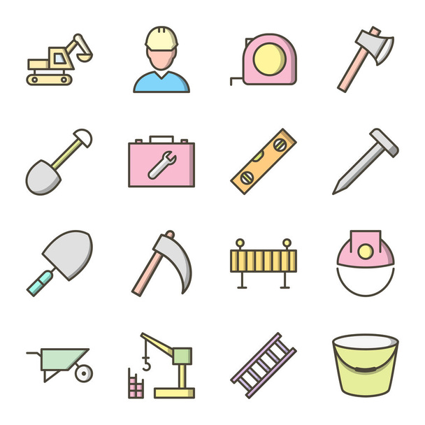 16 Set di icone di costruzione per uso personale e commerciale
... - Vettoriali, immagini