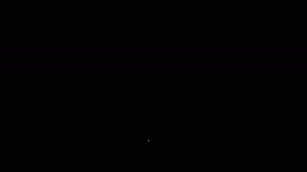 Biała linia Ikona spinacza wyizolowana na czarnym tle. 4K Animacja graficzna ruchu wideo - Materiał filmowy, wideo