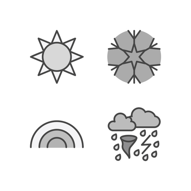 Hoja de 4 iconos meteorológicos aislada sobre fondo blanco
... - Vector, Imagen