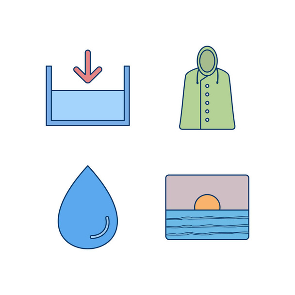 Set de 4 iconos meteorológicos para uso personal y comercial
... - Vector, Imagen