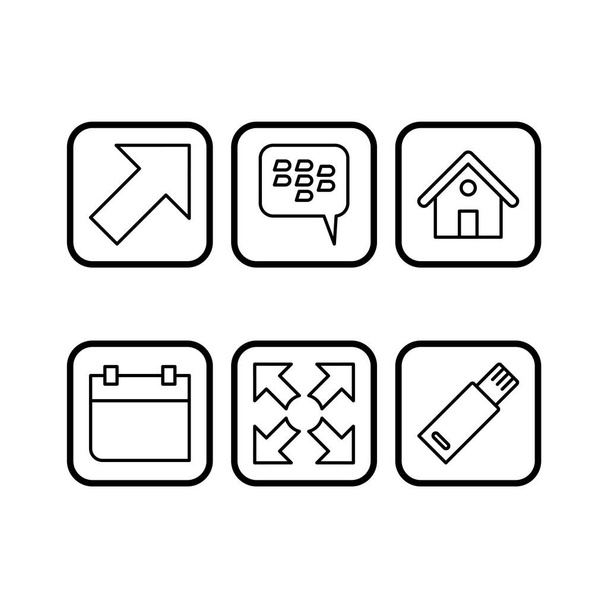 Set of 6 basic elements Icons on White Background Vector Isolated Elements... - Vector, Image