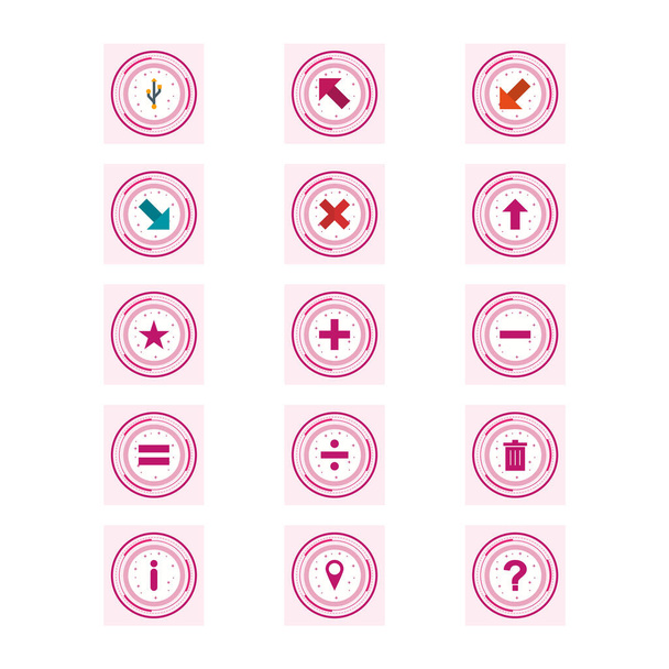 15 Conjunto de iconos de elementos básicos aislados sobre fondo blanco
... - Vector, Imagen