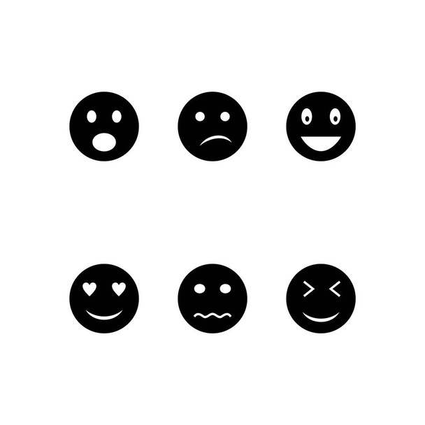 6 Emoji Icons Sheet Isolated On White Background... - Vector, Image