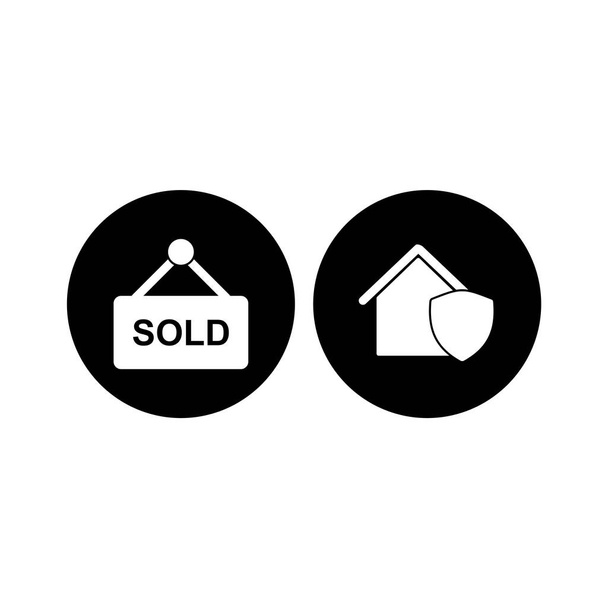 2 Set von Immobilien-Symbolen isoliert auf weißem Hintergrund... - Vektor, Bild