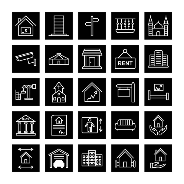 25 Icona set di beni immobili per uso personale e commerciale
... - Vettoriali, immagini