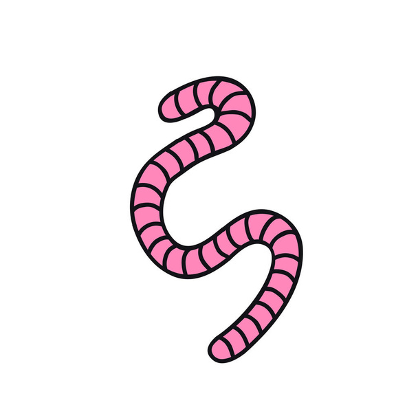 worm doodle pictogram kleur illustratie - Vector, afbeelding