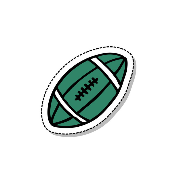 ράγκμπι μπάλα doodle εικονίδιο έγχρωμη απεικόνιση - Διάνυσμα, εικόνα