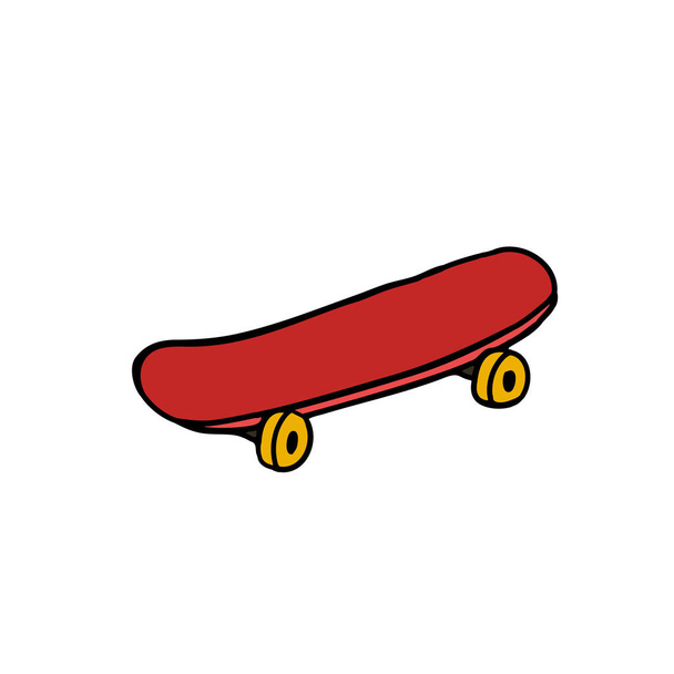skate doodle ícone cor ilustração
 - Vetor, Imagem