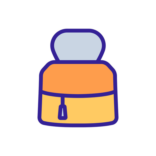 Damentasche mit Reißverschluss. Farbige Symbolabbildung - Vektor, Bild