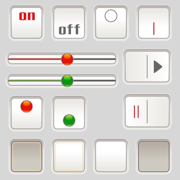 UI sliders and buttons - Wektor, obraz